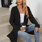 Pocketed Open Front Long Sleeve Cardigan