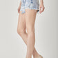 RISEN Star Print Frayed Denim Shorts