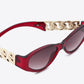 Chain Detail Temple Cat Eye Sunglasses