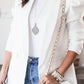 Collared Neck Puff Sleeve Blazer