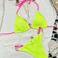 Ribbed Tie Back Bikini Set