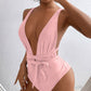 Tied Crisscross Wide Strap One-Piece Swimwear