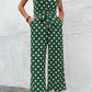 Polka Dot Grecian Wide Leg Jumpsuit