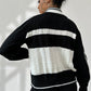 Cable-Knit Color Block Raglan Sleeve Cardigan