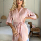 Fringe Detail Belted Half Sleeve Robe