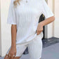 Textured Round Neck Half Sleeve Top and Shorts Set