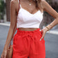 Tied High Waist Shorts with Pockets