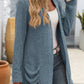 Mandy Open Front Long Sleeve Ribbed Cardigan