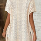 Openwork Open Front Short Sleeve Cardigan