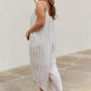 HEYSON Full Size Multi Colored Striped Jumpsuit with Pockets