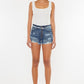 Kancan Distressed Button Fly Denim Shorts