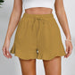 Full Size Drawstring Ruffle Hem Shorts