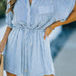 Striped Collared Neck Belted Romper