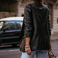 Faux Leather Open Front Blazer