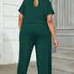 Plus Size Drawstring Waist Short Sleeve Jumpsuit