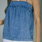 Smocked Adjustable Strap Denim Cami