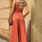 Smocked Spaghetti Strap Wide Leg Jumpsuit