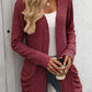 Mandy Open Front Long Sleeve Ribbed Cardigan