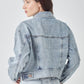 RISEN Full Size Button Down Cropped Denim Jacket