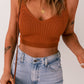 Ribbed Scoop Neck Cropped Knit Cami