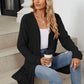 Pocketed Open Front Long Sleeve Cardigan