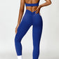 Ruched Halter Neck Bra and Pocketed Leggings Active Set