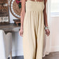 Full Size Smocked Spaghetti Strap Wide Leg Jumpsuit