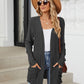 Pocketed Open Front Long Sleeve Cardigan