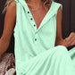 Full Size Half Button Sleeveless Jumpsuit