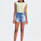 BAYEAS High Rise Bandless Denim Shorts