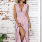 Full Size Slit V-Neck Sleeveless Midi Dress