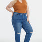 BAYEAS Full Size High Waist Distressed Washed Cropped Mom Jeans