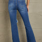 Baeful Distressed High Waist Flare Jeans