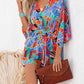 Tied Printed Kimono Sleeve Romper