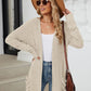 Pocketed Open Front Long Sleeve Cardigan