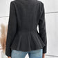 Ruffle Hem Collared Blazer