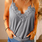 Full Size Lace Trim V-Neck Cami Top