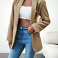 Lapel Collar Long Sleeve Blazer