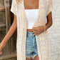 Openwork Open Front Short Sleeve Cardigan