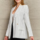 Striped Lapel Collar Long Sleeve Blazer