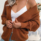 Rib-Knit Open Front Dolman Sleeve Cardigan