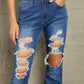 Baeful Distressed High Waist Flare Jeans