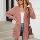 Pocketed Open Front Long Sleeve Cardigan