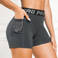 Elastic Waist Active Shorts with Pockets