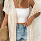 Openwork Open Front Short Sleeve Cardigan