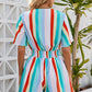 Striped Tie Front Romper