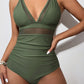 V-Neck One-Piece Swimwear