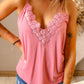 Full Size Lace Trim V-Neck Cami Top