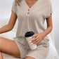 Ribbed V-Neck Top and Shorts Set