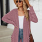 Pocketed Open Front Long Sleeve Cardigan